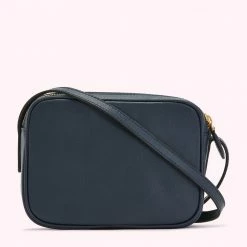 Lulu Guinness NAVY LEATHER COLE CROSSBODY BAG