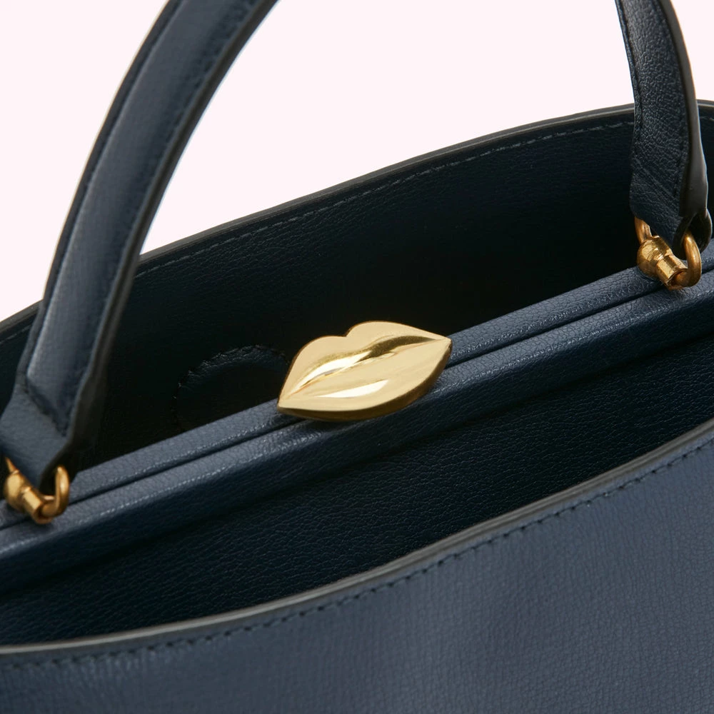 Lulu Guinness NAVY MEDIUM LEATHER RUBY 6 Lulu Guinness NAVY MEDIUM LEATHER RUBY