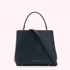 Lulu Guinness NAVY MEDIUM LEATHER RUBY