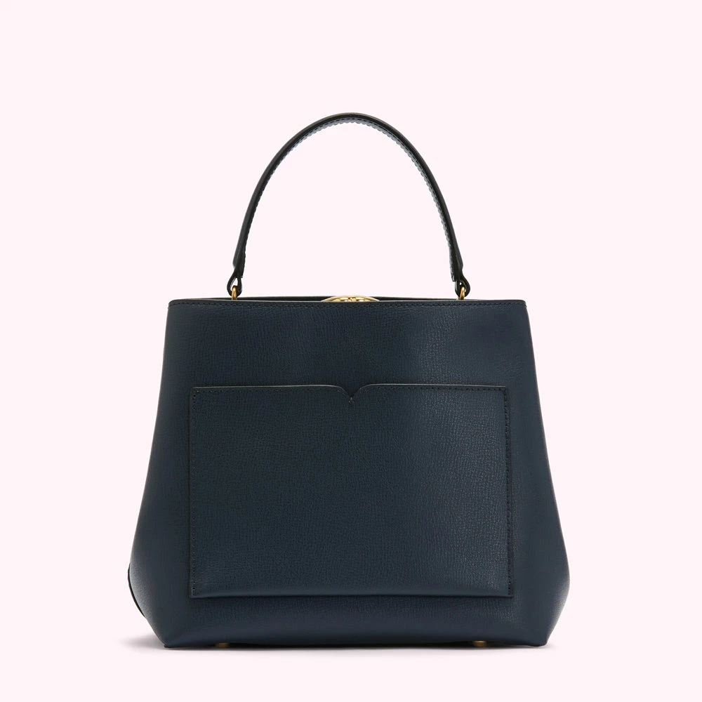 Lulu Guinness NAVY MEDIUM LEATHER RUBY 4 Lulu Guinness NAVY MEDIUM LEATHER RUBY