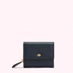 Lulu Guinness NAVY LEATHER JODIE WALLET