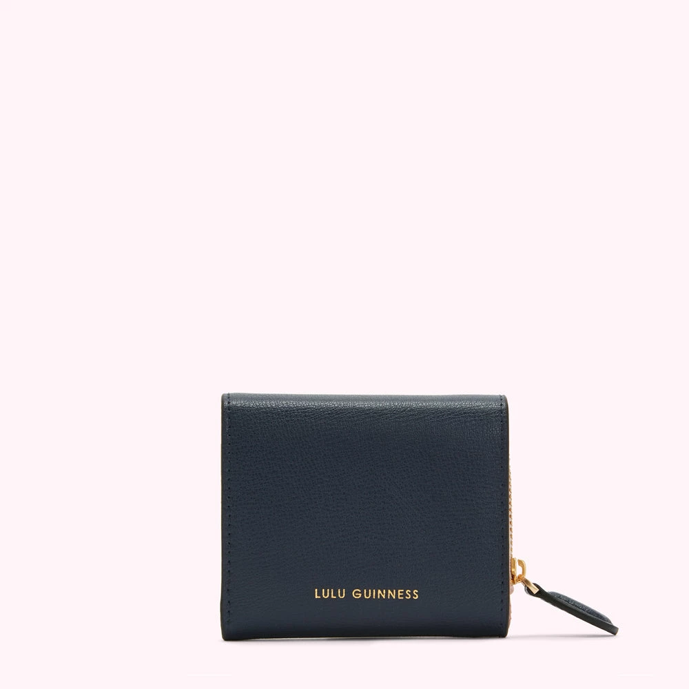 Lulu Guinness NAVY LEATHER JODIE WALLET 4 Lulu Guinness NAVY LEATHER JODIE WALLET