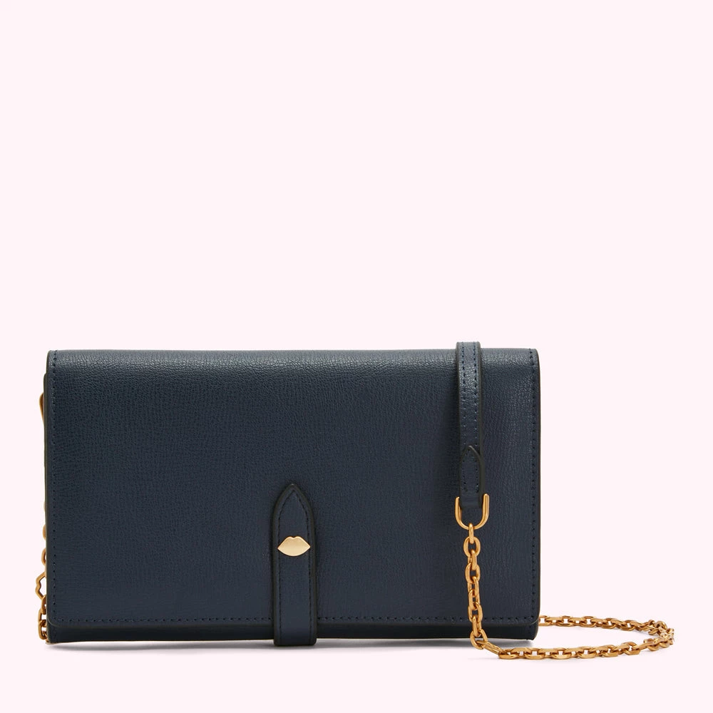 Lulu Guinness NAVY JUNIPER CHAIN WALLET BAGS 3 Lulu Guinness NAVY JUNIPER CHAIN WALLET BAGS