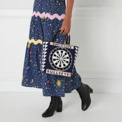 Lulu Guinness NAVY BULLSEYE BIBI TOTE BAGS