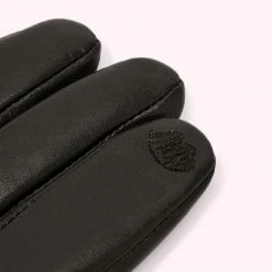 Lulu Guinness Timeless Black BLACK EMBROIDERED LIPS LEATHER GLOVES 9 Lulu Guinness Timeless Black BLACK EMBROIDERED LIPS LEATHER GLOVES