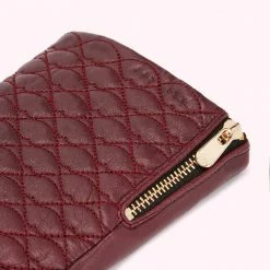 Lulu Guinness ROSEWOOD EMBROIDERED LIPS LEATHER GLOVES 8 Lulu Guinness ROSEWOOD EMBROIDERED LIPS LEATHER GLOVES