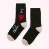 Lulu Guinness BLACK I LOVE LULU COSY SOCKS