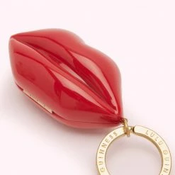 Lulu Guinness LULU RED LIPS KEYRING Statement Red
