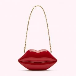 Lulu Guinness LULU RED LIPS MEDIUM CLUTCH BAG