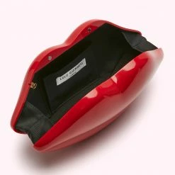 Lulu Guinness LULU RED LIPS MEDIUM CLUTCH BAG