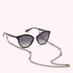 Lulu Guinness ANTIQUE SILVER LIPS GLASSES CHAIN ACCESSORIES