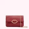 Lulu Guinness CHINA RED LEATHER ISSY CLUTCH BAGS