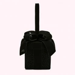Lulu Guinness BLACK PRESENT CLUTCH WITH SWAROVSKI® CRYSTALS