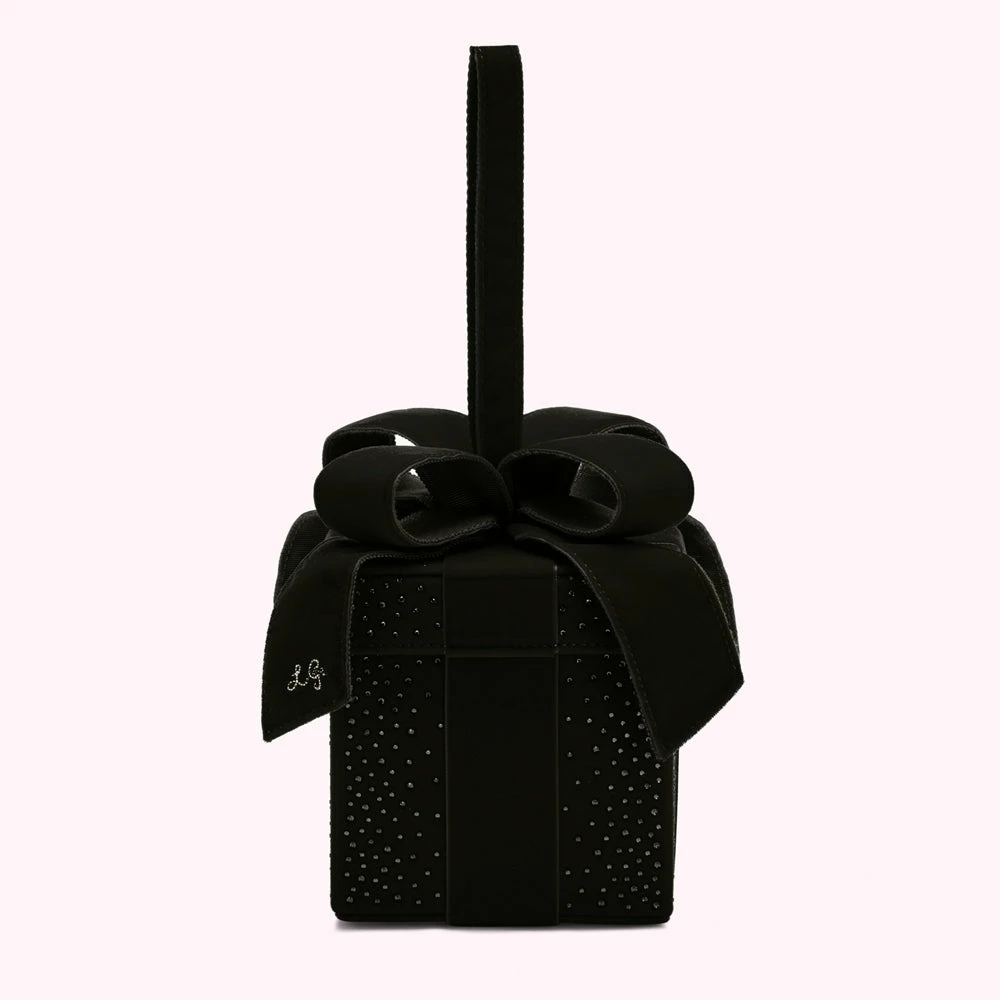 Lulu Guinness BLACK PRESENT CLUTCH WITH SWAROVSKI® CRYSTALS 3 Lulu Guinness BLACK PRESENT CLUTCH WITH SWAROVSKI® CRYSTALS
