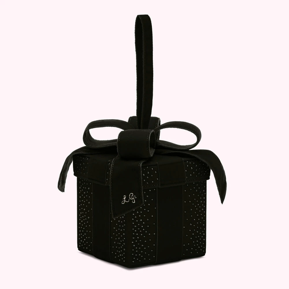 Lulu Guinness BLACK PRESENT CLUTCH WITH SWAROVSKI® CRYSTALS 4 Lulu Guinness BLACK PRESENT CLUTCH WITH SWAROVSKI® CRYSTALS