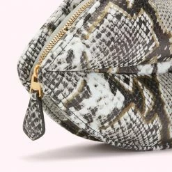 Lulu Guinness BAGS FAUX SNAKE PRINT LIPS CLUTCH BAG