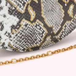 Lulu Guinness BAGS FAUX SNAKE PRINT LIPS CLUTCH BAG