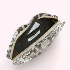 Lulu Guinness BAGS FAUX SNAKE PRINT LIPS CLUTCH BAG
