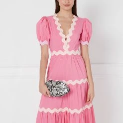 Lulu Guinness BAGS FAUX SNAKE PRINT LIPS CLUTCH BAG