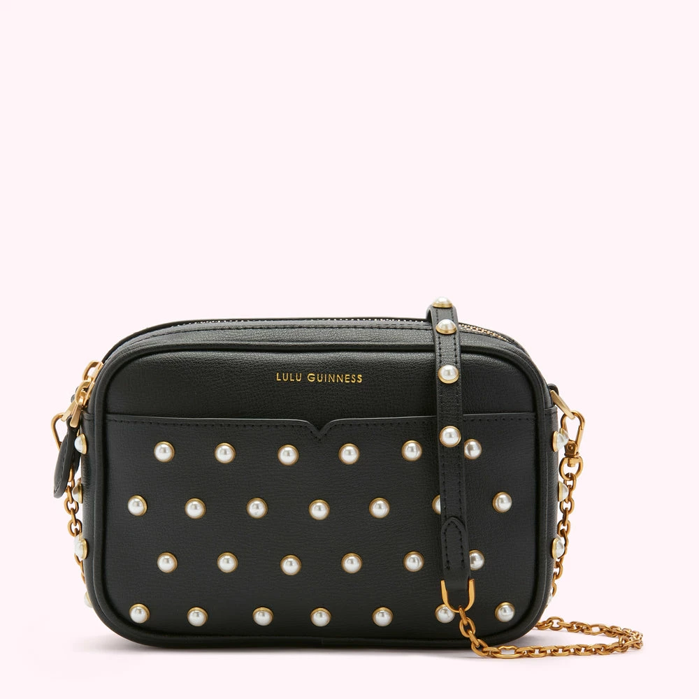 Lulu Guinness BLACK PEARLS CLARA CROSSBODY BAG 3 Lulu Guinness BLACK PEARLS CLARA CROSSBODY BAG