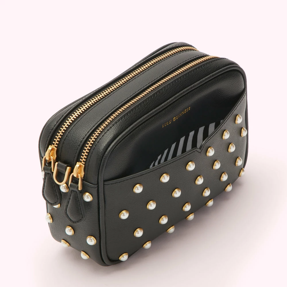 Lulu Guinness BLACK PEARLS CLARA CROSSBODY BAG 6 Lulu Guinness BLACK PEARLS CLARA CROSSBODY BAG