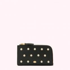 Lulu Guinness BLACK PEARLS LEAH WALLET