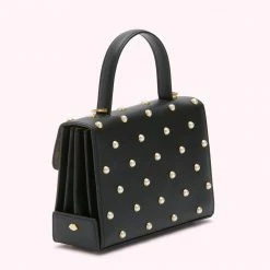 Lulu Guinness BLACK PEARL MEDIUM LIP TURNLOCK QUEENIE HANDBAG