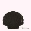 Lulu Guinness BLACK SATIN SHELL CLUTCH WITH SWAROVSKI® CRYSTALS BAGS