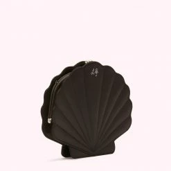 Lulu Guinness BLACK SATIN SHELL CLUTCH WITH SWAROVSKI® CRYSTALS BAGS