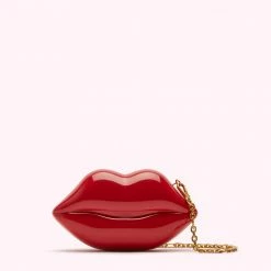 Lulu Guinness BAGS LULU RED NANO LIPS CLUTCH BAG