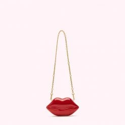 Lulu Guinness BAGS LULU RED NANO LIPS CLUTCH BAG