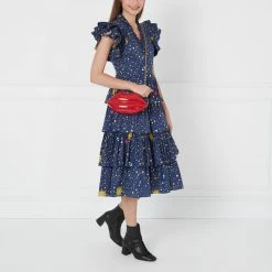 Lulu Guinness LULU RED LIPS MEDIUM CLUTCH BAG