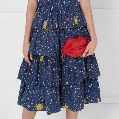 Lulu Guinness LULU RED LIPS MEDIUM CLUTCH BAG