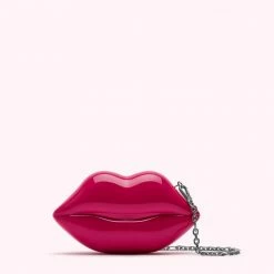 Lulu Guinness SHOCKING PINK NANO LIPS CLUTCH BAG BAGS