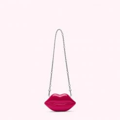 Lulu Guinness SHOCKING PINK NANO LIPS CLUTCH BAG BAGS