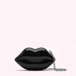 Lulu Guinness BAGS BLACK NANO LIPS CLUTCH BAG