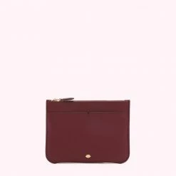 Lulu Guinness Statement Red ROSEWOOD LEATHER AVA POCHETTE