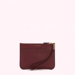 Lulu Guinness Statement Red ROSEWOOD LEATHER AVA POCHETTE