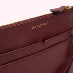 Lulu Guinness Statement Red ROSEWOOD LEATHER AVA POCHETTE