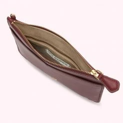 Lulu Guinness Statement Red ROSEWOOD LEATHER AVA POCHETTE