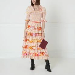 Lulu Guinness Statement Red ROSEWOOD LEATHER AVA POCHETTE