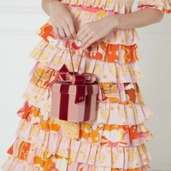 Lulu Guinness POWDER VELVET PRESENT CLUTCH BAG