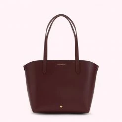 Lulu Guinness ROSEWOOD LEATHER SMALL IVY TOTE BAG