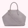 Lulu Guinness LAVENDER GREY GRAINY LEATHER LARGE VALENTINA 1 Lulu Guinness LAVENDER GREY GRAINY LEATHER LARGE VALENTINA