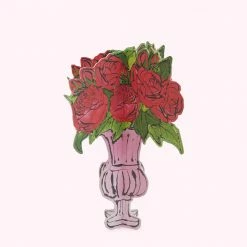 Lulu Guinness LULU RED AND PINK ROSES CUT OUT PAPER VASE Annabel Pearl X Lulu Guinness