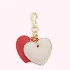 Lulu Guinness Statement Red LULU RED STUDDED HEART KEYRING