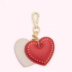 Lulu Guinness Statement Red LULU RED STUDDED HEART KEYRING
