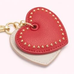 Lulu Guinness Statement Red LULU RED STUDDED HEART KEYRING