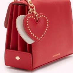 Lulu Guinness Statement Red LULU RED STUDDED HEART KEYRING