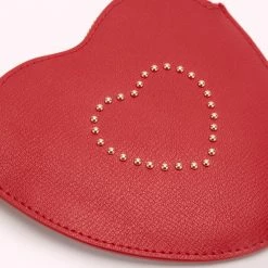 Lulu Guinness LULU RED STUDDED HEART COIN PURSE Statement Red